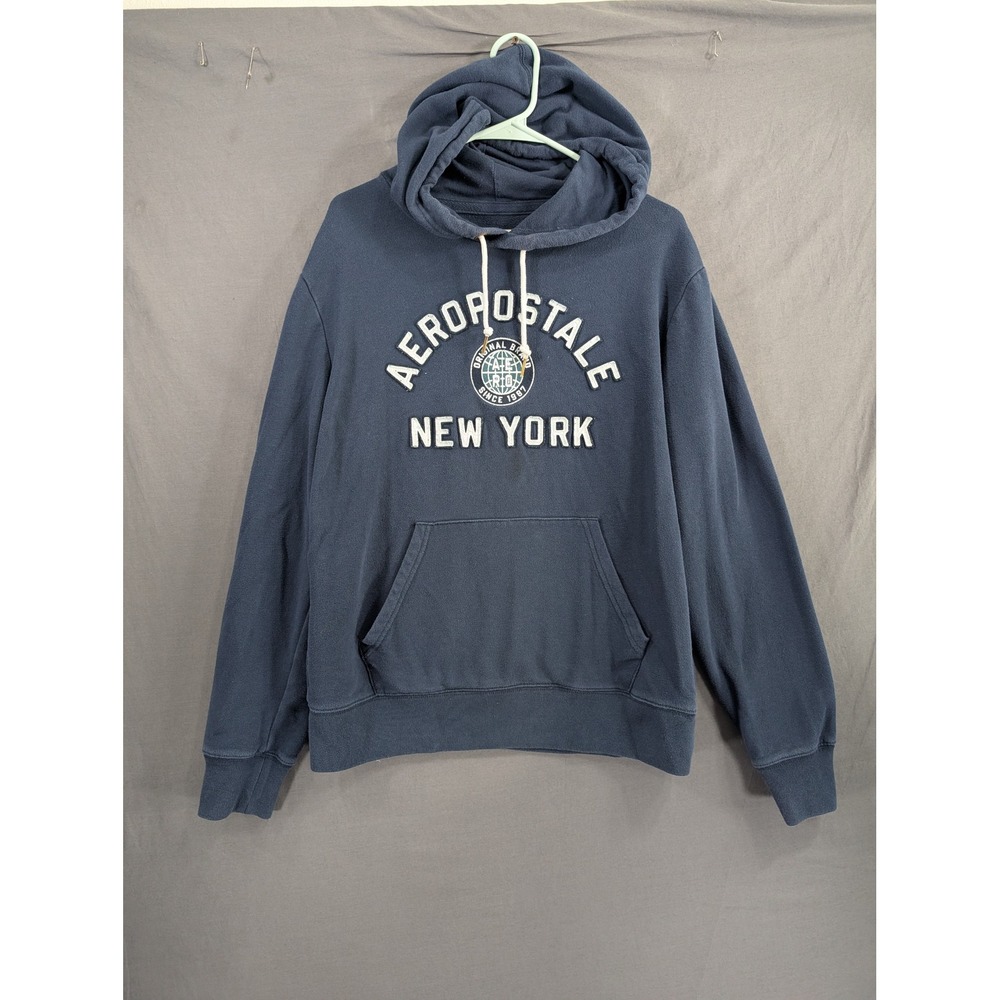 Aeropostale Mens Navy Blue New York Graphic Hoodie Size M